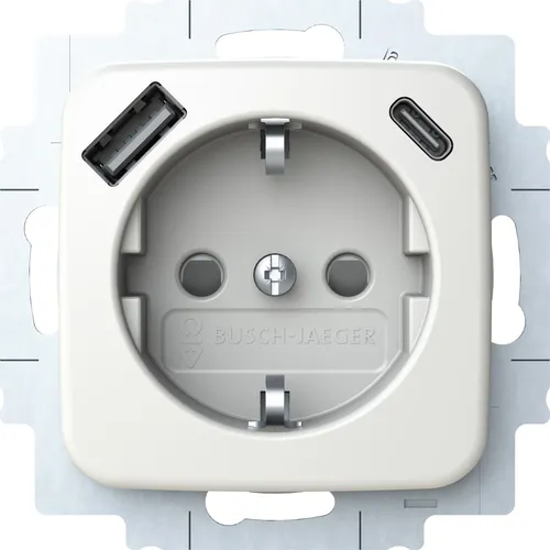 Busch-Jaeger SCHUKO Steckdose USB-A+C 20 EUCB2USBAC-214 von Busch-Jaeger