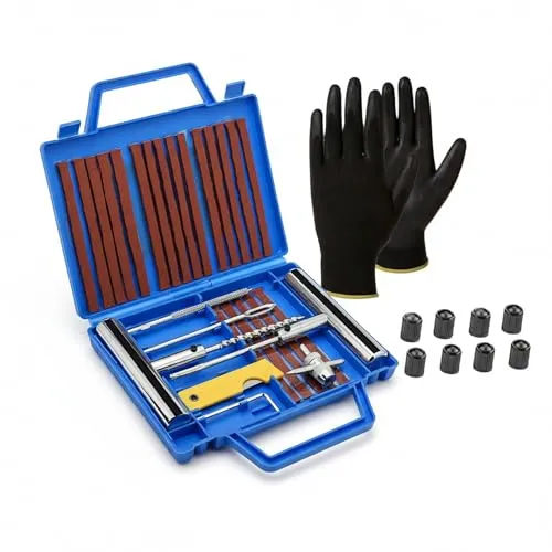 Varous-Reifenreparaturset, kleines Pannenreparaturset Reifenpannenreparaturwerkzeug 37-teiliges Set für Motorrad, Fahrrad, Auto usw