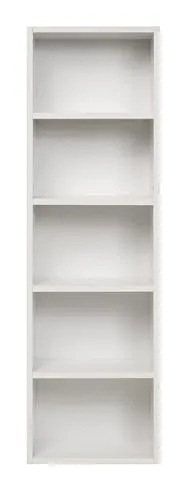 furni24 Bücherregal mit 5 Fächern, Holzregal, Würfelregal, Aufbewahrungsregal, weiß, 40x24x132h