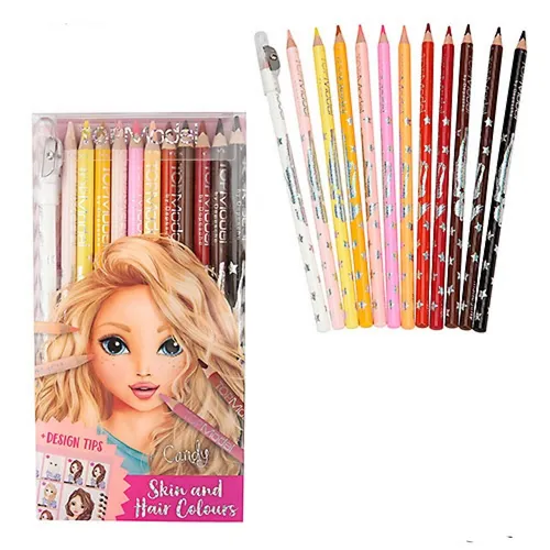 Depesche Top Model Buntstifte Stifte Haar und Haut Farben Hautfarben für Malbuch