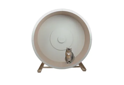 ELMATO Tierlaufrad Elmato 10697 Katzenlaufrad Rocky STAND XXL 140cm in weiß/beige