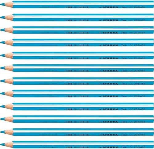 STABILO - Dreikant-Buntstift - Trio dick - 12er Pack - himmelblau