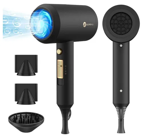 Slopehill Haartrockner AC Motor 1800 W mit Diffusor - Leistungsstarker Haartrockner mit AC Motor für schnelles Styling. 3 Temperatur- und 2 Geschwindigkeitsstufen sorgen für individuelle Anpassung. Inklusive Diffusor für definierte Locken und Volumen. Ideal für Zuhause und im Salon.