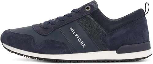 Tommy Hilfiger ICONIC LEATHER SUEDE MIX RUNNER – Herren Sneaker in Blau (MIDNIGHT) - Herren-Sneaker aus hochwertigem Wildleder und Kunstleder, ideal für jeden Anlass mit optimaler Passform und stilvollem Design.