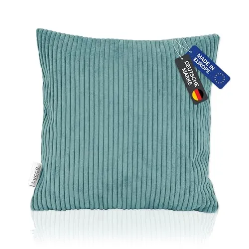 Lycce Kissenbezug, Kissenhülle für Dekokissen Cordstoff (40 x 40 cm), dekorative Zierkissen & -hüllen, Cord Kissen vielseitig einsetzbar für Dein Zuhause (türkis)