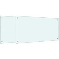 vidaXL Küchenrückwände 2 Stk. Weiß 80x40 cm Hartglas - Sonstige Wanddekoration – Robuste Hartglas-Rückwände als praktischer Spritzschutz, hitzebeständig bis 240 °C und leicht zu reinigen, ideal für jede moderne Küche.