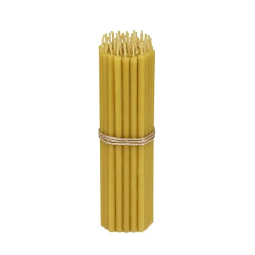 NKlaus 50x Stabkerzen Gold 16 cm Dünne Bienenwachskerzen rußfrei & tropffrei Lange Brenndauer Goldene Kerzen für Feier & Dekoration 36261