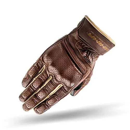 SHIMA Aviator Herren Leder Motorradhandschuhe - Vintage Stil für Motorradfahrer - Motorradhandschuhe aus hochwertigem Naturleder mit optimaler Belüftung und TouchTip-Technologie für Smartphone-Bedienung während der Fahrt.