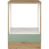 Flex Well Herdumbauschrank Cara 60x60 cm - Grün Matt - Küchenschrank in modernem Design, ideal für eine stilvolle Küchenumgestaltung und bietet Platz für Herd und Backofen.