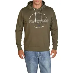 TOM TAILOR Hoodie Herren Regular Fit - Kapuzenpullover mit stylischem Print - Kapuzenpullover für Herren in Regular Fit, aus hochwertigem Baumwoll-Mischgewebe, pflegeleicht und ideal für jede Jahreszeit. Stylischer Logo Print und justierbare Kapuze.