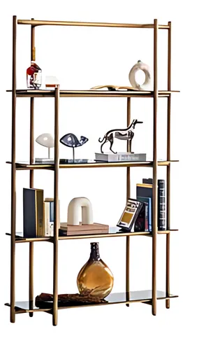 Platzsparendes Bücherregal – Modernes Vintage Design in Schwarz - Schlichtes 4-Regalfächer Bücherregal aus Edelstahl, perfekt für das Wohnzimmer. Mit kompakten Maßen von 110 x 35 x 180 cm ideal für Bücher und Dekoration.