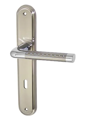 Haeusler-Shop Türbeschlag 1387-M LS BB Türgriffe Türklinke Türdrücker Zamak Chrom - Niro 8 mm Vierkantmaß