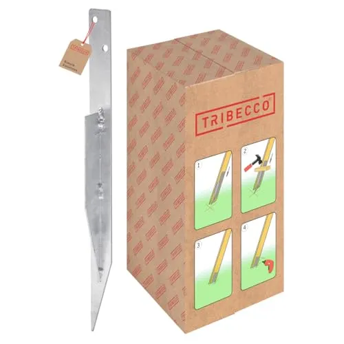 TRIBECCO Bodenanker für Schaukel 445 mm – feuerverzinkter Erdanker zum Einschlagen – stabile Befestigung für Spielturm, Schaukel & Spielhaus im Garten