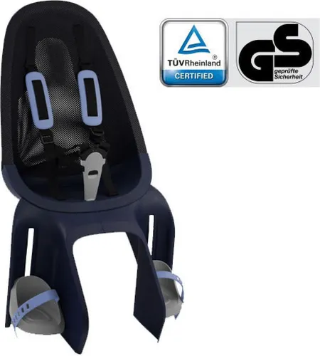 Qibbel Air Kindersitz für Hinten - Denim Blue - Kategorie: Kinderfahrradsitze, sicherer und komfortabler Sitz mit einfacher Montage am Gepäckträger, ideal für Ausflüge mit Ihrem Kind.