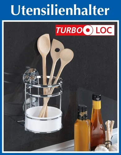 Wenko Utensilienhalter Turbo-Loc - Sonstige Küchenhelfer - Praktischer Utensilienhalter mit Turbo-Loc® Befestigungssystem, einfach ohne Bohren anzubringen und sorgt für Ordnung in der Küche.