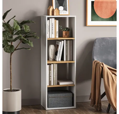 Vicco Bücherregal Tomy, Weiß/Goldkraft Eiche, 40 x 120 cm von Vicco