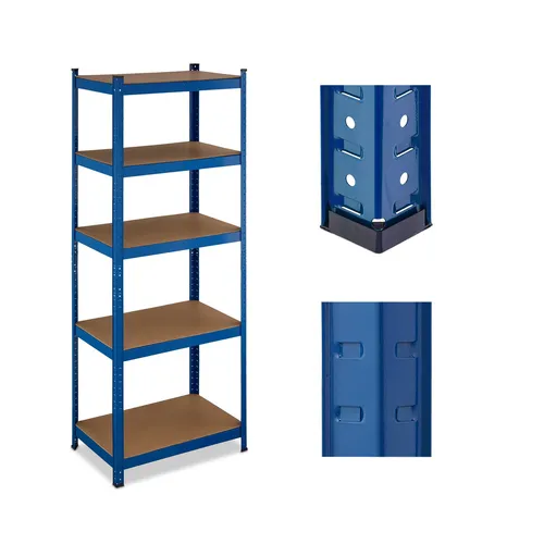 Schwerlastregal 5 Ebenen – 500 kg Tragkraft - Regalsysteme mit verstellbaren Böden, ideal für Werkstatt und Garage, bietet Platz für schwere Lasten und sorgt für optimale Organisation.