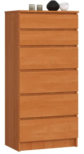 Home Collective Kommode 60 cm breit – Elegantes Highboard für Flur, Schlafzimmer & Wohnzimmer - Schubladenkommode mit 6 Schubladen, 130 cm hoch, aus hochwertigem Holz mit Hochglanz-Acrylfronten – ideal für stilvolle Organisation in jedem Raum.