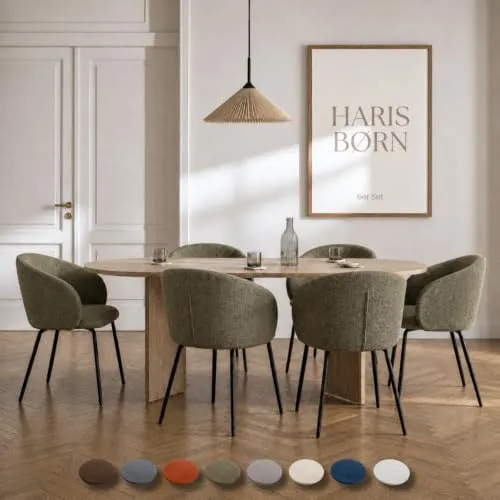 Haris Børn® NØR Esszimmerstühle (6er Set) Grün in grün von Haris Børn