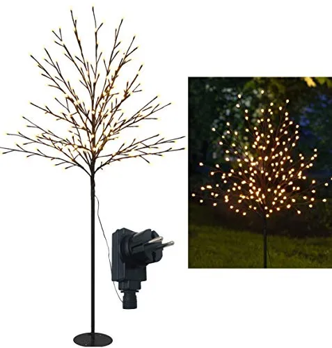 Bonetti LED Lichterbaum 150 cm mit 200 warm-weißen Lichtern - Weihnachtsbeleuchtung, 200 energiesparende LEDs für gemütliche Atmosphäre, flexibel gestaltbare Äste, ideal für Innen- und geschützten Außenbereich