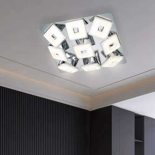 Verstellbarer LED 34 Watt Deckenstrahler für Esszimmer und Küche - Moderne Deckenleuchte mit neun beweglichen Spots, ideal für gezielte Beleuchtung. Energieeffizient dank LED-Technologie, sorgt für stilvolle Akzente in jedem Raum.