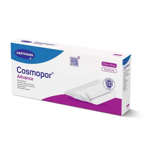 Cosmopor Advance Pflaster 25cm x 10cm - 10 St - Arzneimittel - Selbsthaftendes Wundpflaster für eine sichere und schmerzarme Wundversorgung - 10 Stück von PAUL HARTMANN AG.