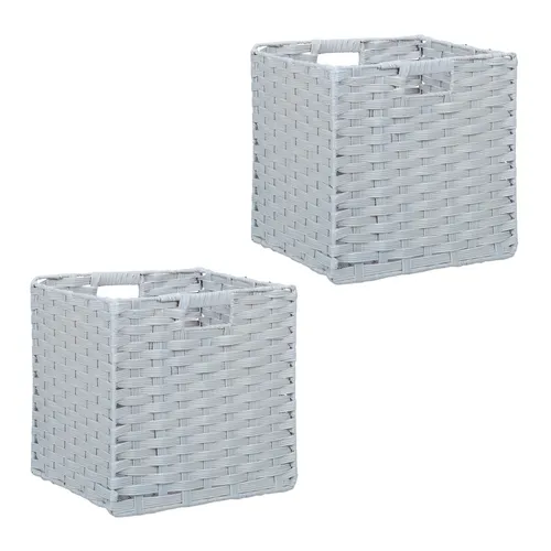 Aufbewahrungskorb Ordnungskorb Regalkorb Flechtkorb Schrankkorb 2er Set Faltbox