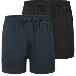Schiesser Herren 2 Pack Baumwolle Jersey Boxershorts - Herren-Boxershorts im Doppelpack aus 100% hautsympathischer Baumwolle, weich und bequem mit funktionaler Knopfleiste und elastischem Mehrnadelbund für optimalen Tragekomfort.