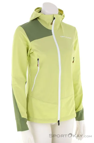 Ortovox Pala Hooded Damen Outdoorjacke - Hellgrün - Größe S - Funktionsjacke für Damen, wind- und wasserabweisend, ideal für Outdoor-Aktivitäten und schützt vor den Elementen.