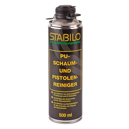 STABILO Befestigungstechnik Stabilo Pistolenreiniger 500 ml – PU-Reiniger, Schaumreiniger, Montageschaum-Reiniger, Bauschaum-Entfetter, Reinigungsmittel, ideal für Pistolenschaum & Bauschaumreinigung 773156
