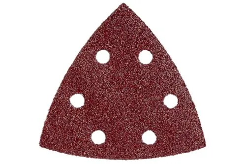 Metabo 25 Haftschleifblätter 93x93 mm, P 80, Holz+Metall, für Dreieckschleifer (624982000) Abmessungen: 93 x 93 mm, Körnung: P 80 , Verkaufseinheit: 25