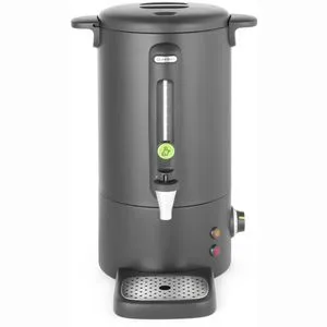 Hendi Heißwasserspender 211465, 16 Liter mit Temperatureinstellung - Multikocher, elegantes mattschwarz beschichtetes Edelstahlgehäuse mit tropffreiem Armaturendesign und integrierter Wasserstandsanzeige für müheloses Nachfüllen.