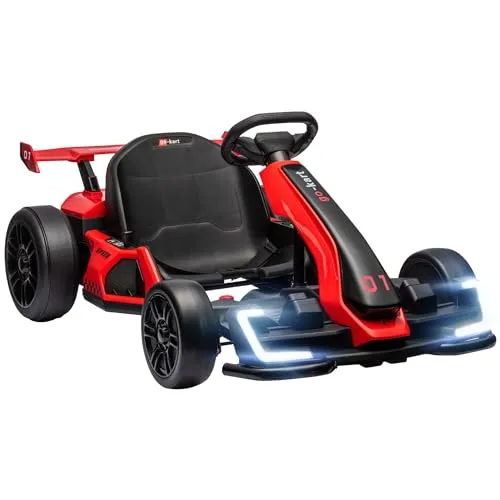 HOMCOM Kinder Elektro Gokart 24 V - Elektrofahrzeuge für Kinder von 6-12 Jahren, mit Driftmodus und sicherem langsamen Start für ein realistisches Fahrerlebnis und maximalen Fahrspaß.