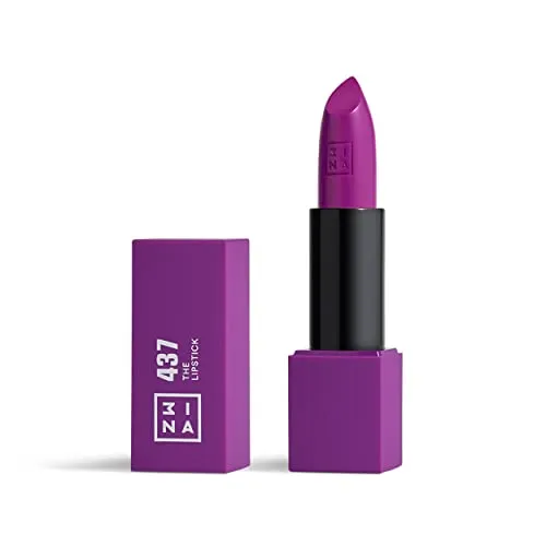 3INA MAKEUP - The Lipstick 437 - Lila Matte Lippenstift - Matt Lippen-Stift mit Vitamin E und Shea Butter- Langanhaltender Hochpigmentiert Creme - Vanille-Duft - Vegan - Cruelty Free