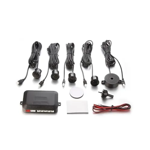 Madlife Garage PDC Parksensoren Rückfahrsystem Rückfahrwarner Einparkhilfe Ultraschallsensor Silber (Schwarz)