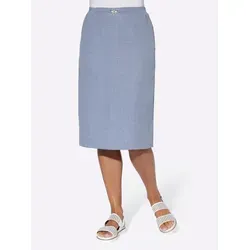 Produktbild Schlupfrock CLASSIC BASICS, Damen, Gr. 38, blau (taubenblau, meliert), 100% Polyester, meliert, knielang, Röcke