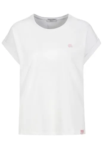 Eight 2 Nine Damen T Shirt Baumwolle mit Armaufschlag und maritimer Stickerei auf der Brust Anker Muschel Schiff Hummer White XXL