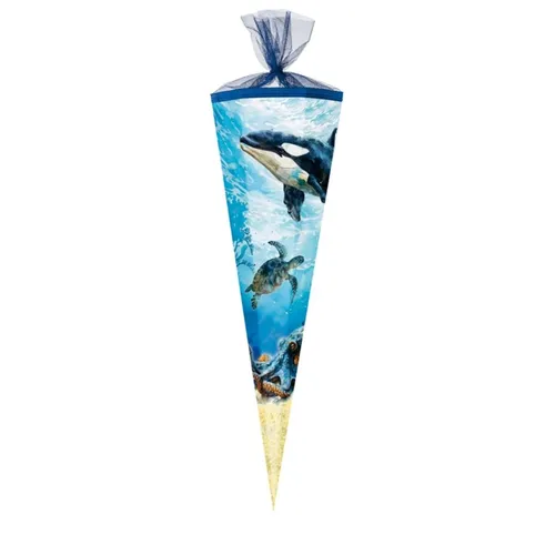 Nestler Schultüte Meereswelten 85 cm 6-eckig Tüllverschluss