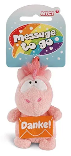 NICI 42729 Anhänger Einhorn Merry Heart Danke, 8 cm, rosa