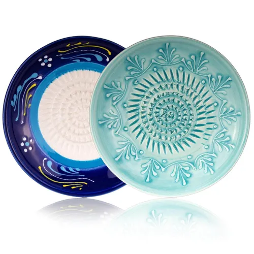 GLORIFY HOME Keramikreibe Knoblauchreibe Ingwerreibe Reibeteller Doppel Terrassa