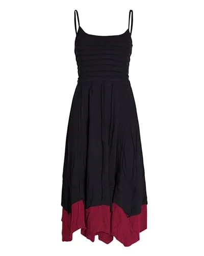 Vishes Damen Sommerkleid mit Spaghettiträgern in Schwarz I Größe L (40-42) I 100% Baumwolle I Träger-Kleid I Ideal für Frühjahr & Sommer I Nachhaltige Alternative Bekleidung