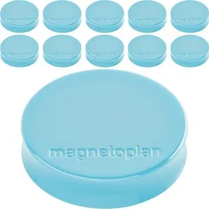 Ergo Magnete Medium - Durchmesser 30 x 8 mm, 10 Stück in babyblau, starke Haftkraft und ergonomisches Design für komfortable Anwendung