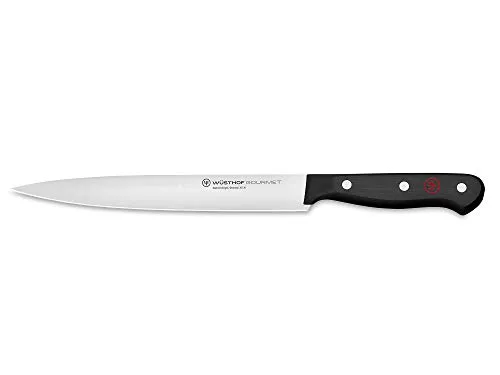 WÜSTHOF Gourmet Schinkenmesser 20 cm, Schwarz – Präzise Schnitte für Fleischliebhaber - Schinkenmesser aus der WÜSTHOF Gourmet Serie, ideal für präzise Schnitte von Schinken und Gemüse. Ergonomischer Griff, spülmaschinengeeignet und in Solingen gefertigt – perfekt für Küche und Gastronomie.
