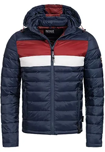 Indicode Herren Hampshire Steppjacke | Winterjacke in Daunenjacken-Optik, Navy Mix, M - Leichte Steppjacke mit ergonomischem Schnitt und wärmender Wattierung. Ideal für Übergangszeiten, bietet hervorragenden Tragekomfort und gleichmäßige Wärmeverteilung. Perfekt für moderne Styles und Alltag.