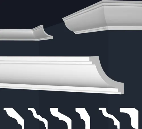 marbet design Stuckleiste E-36 Maxi-Sparpaket - 112 Meter XPS Styropor - Verleihen Sie Ihrem Raum mit der eleganten Stuckleiste E-36 zeitlose Schönheit. Ideal für einfache Montage und individuelle Farbgestaltung – die perfekte Wahl für stilvolle Inneneinrichtungen.