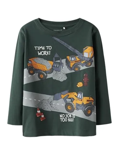 NAME IT Jungen Nmmofek Tonka Ls Nreg Top Cplg, Bistro Green, 104 cm