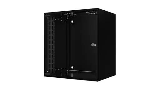 Logon RUM12U40MNBL Rack zur Wandmontage, 12 U, Schwarz, Regal (Wandmontage, 12 U, Stahl, Glas, Stahl, Schwarz)