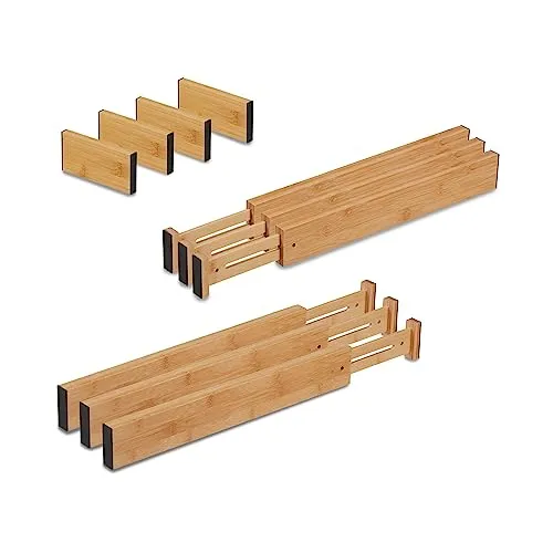 Schubladentrenner 10-teilig - Ordnungssystem für Ihre Schubladen - Regale & Aufbewahrung, aus hochwertigem Bambus für eine nachhaltige und stilvolle Ordnung in Ihren Schubladen.