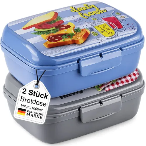 Lunchbox 2er Set Butterbrotdose Brotdose Kunststoff Brotbox Sandwich Dose Box