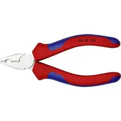 Knipex Mini-Kombizange 08 05 110, 110 mm - Zangen mit verchromtem Elektro-Vanadin-Stahl, ideal für präzises Schneiden von Draht bis Ø 2,5 mm und harten Draht bis Ø 1,6 mm. Ergonomischer Mehrkomponentengriff für besten Komfort, Made in Germany.